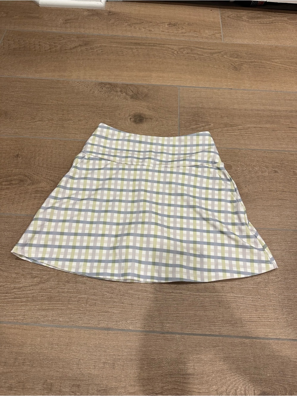 RHONE Course to Court Plaid Skort - White, Light Green & Light Purple